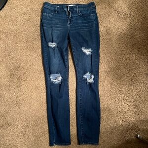 PacSun Dark Blue Distressed Skinny Jeans